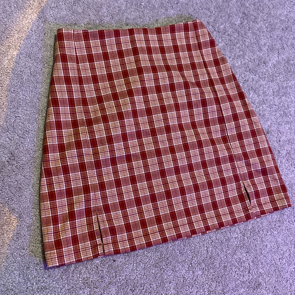 Plaid mid thigh Skirt